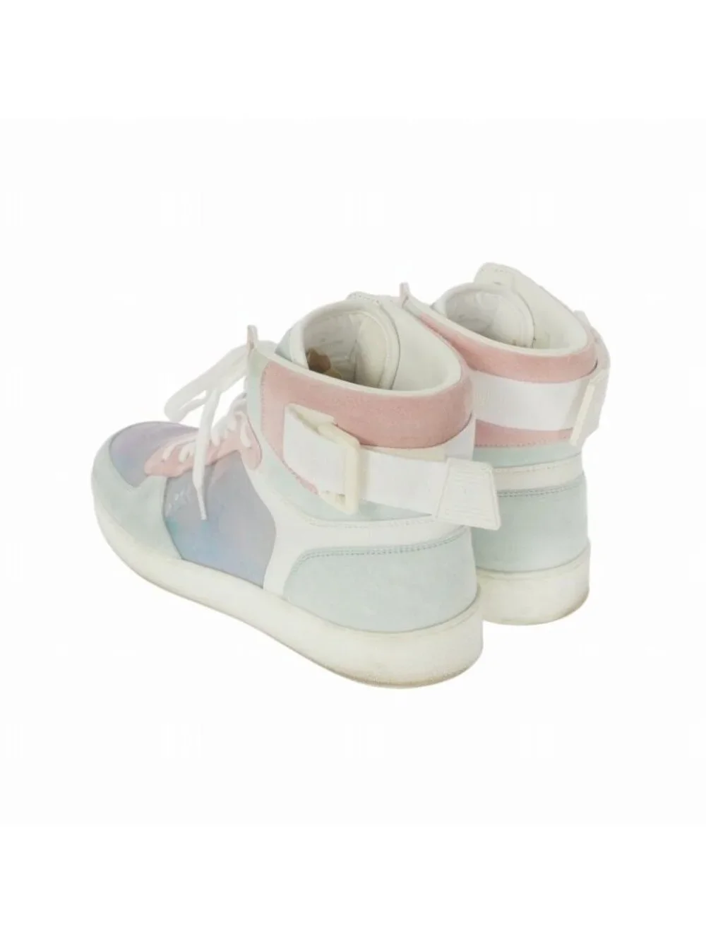Louis Vuitton Rivoli Line High Cut Sneakers 7 Light Blue Pink